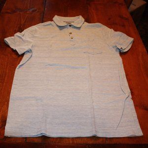 Banana Republic Heather Blue Short Sleeve Men's Polo. Size Medium. Three Button.